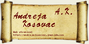 Andreja Kosovac vizit kartica